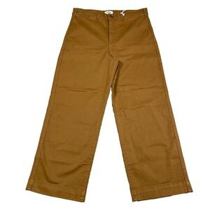 Marine Layer Pants Women Size 12 Camel Brown Bridget Wide Leg Crop Twill  Dress